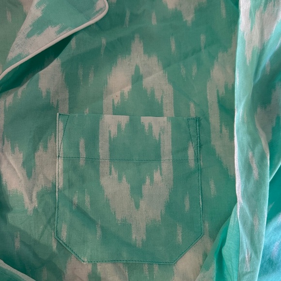 Natori Aqua and White Patterned Pajama Set - Picture 3 of 9